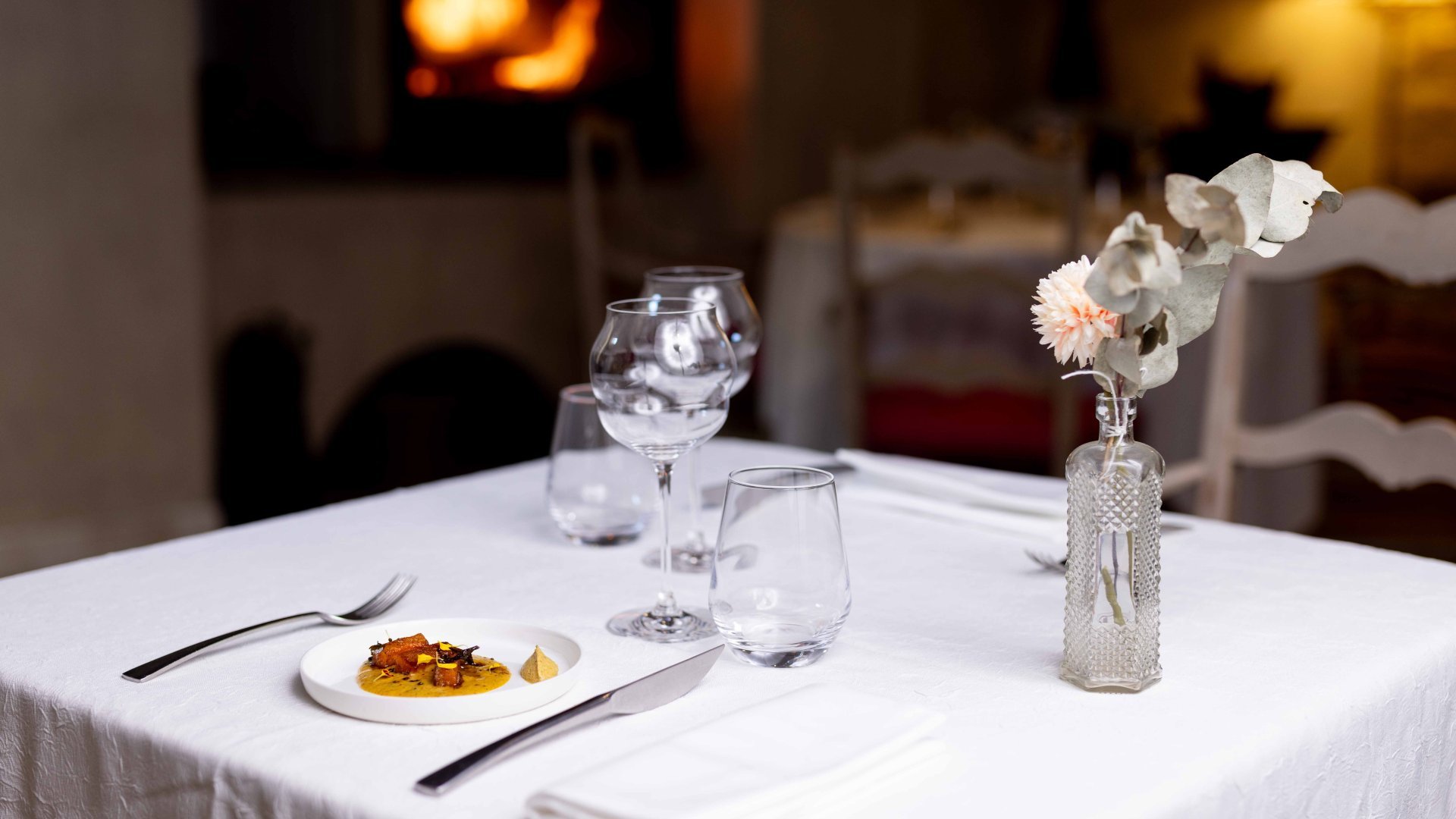 Dinner by the chimney